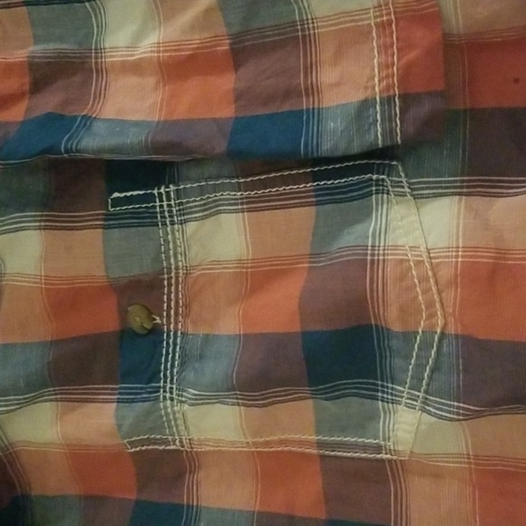 L. L.  BEAN XXL PLAID BLUE RED MENS SHORT SLEEVE LINEN COTTON SHIRT - Picture 7 of 11